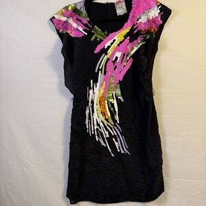 Yoana Baraschi Sequin Mesh Panel Dress Women’s Size XS